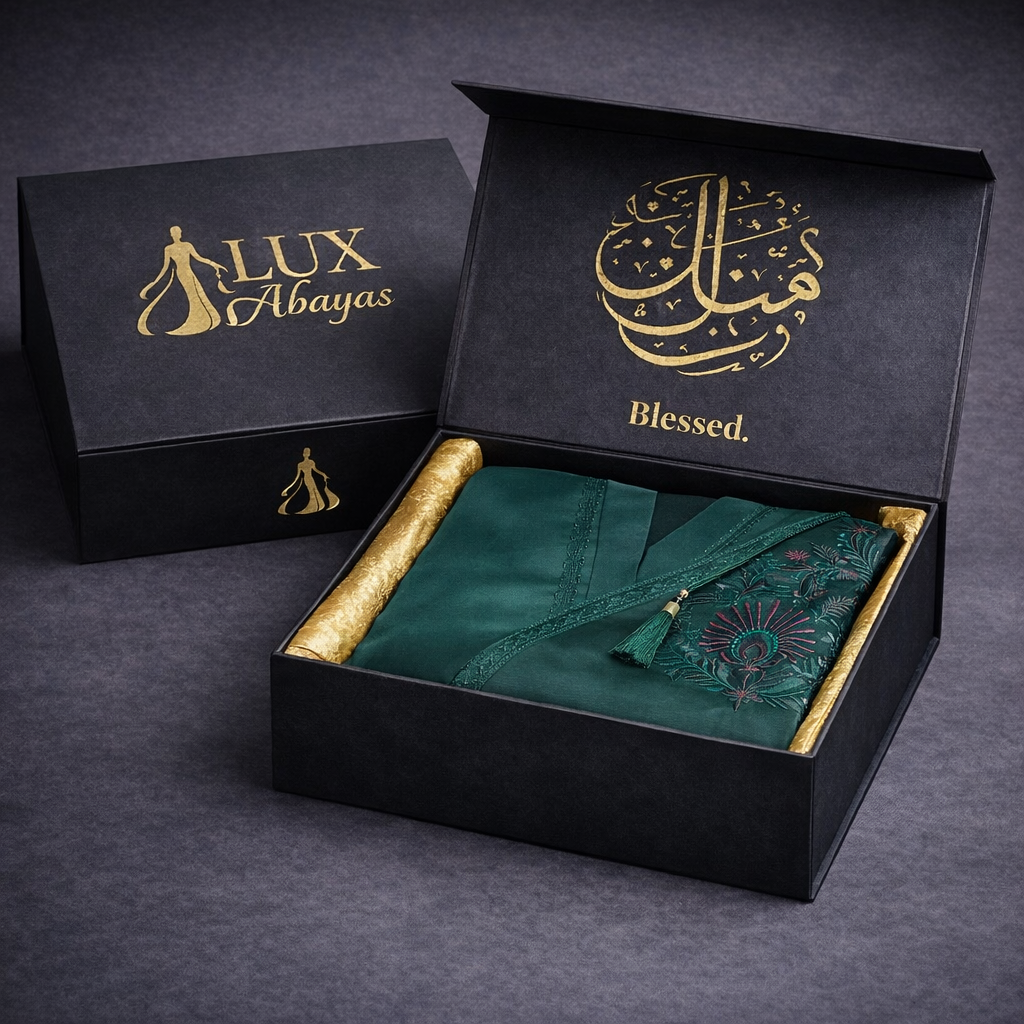 Lux Noir Émeraude Veil – Limited Edition Zoom Nida Abaya