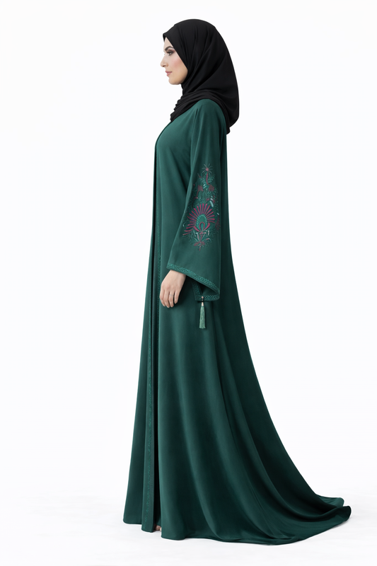 Lux Noir Émeraude Veil – Limited Edition Zoom Nida Abaya
