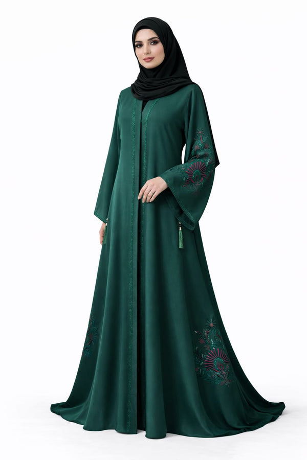 Lux Noir Émeraude Veil – Limited Edition Zoom Nida Abaya