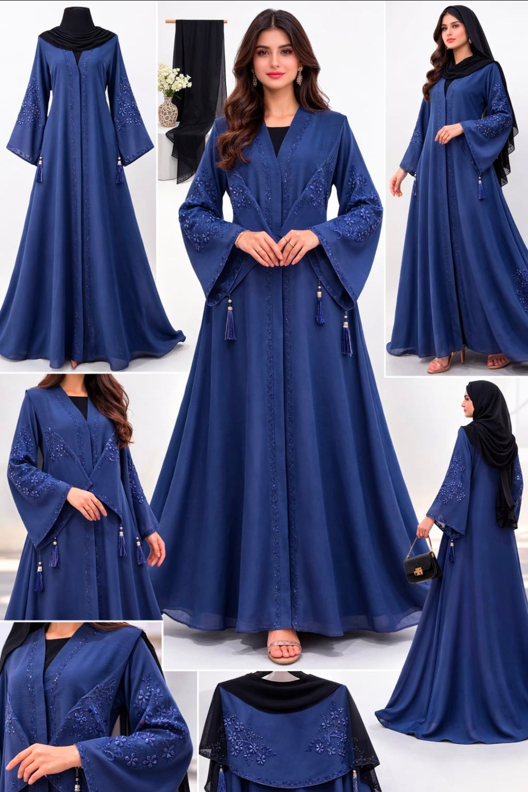 Lux Noir Azure Veil – Limited Edition Zoom Nida Abaya