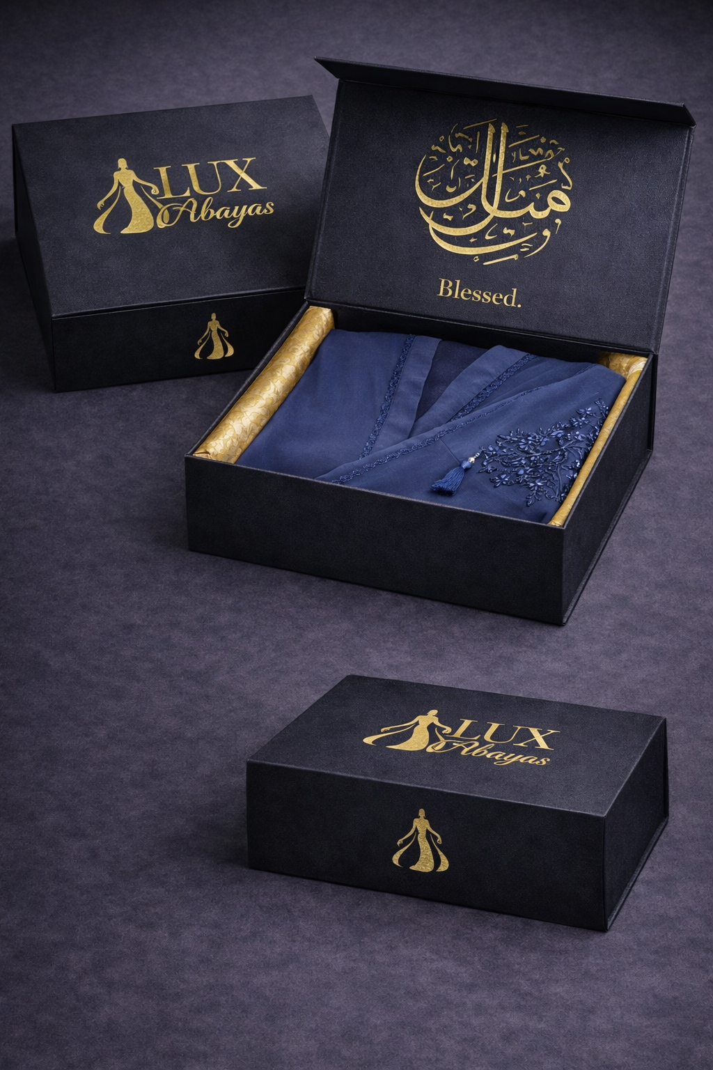 Lux Noir Azure Veil – Limited Edition Zoom Nida Abaya
