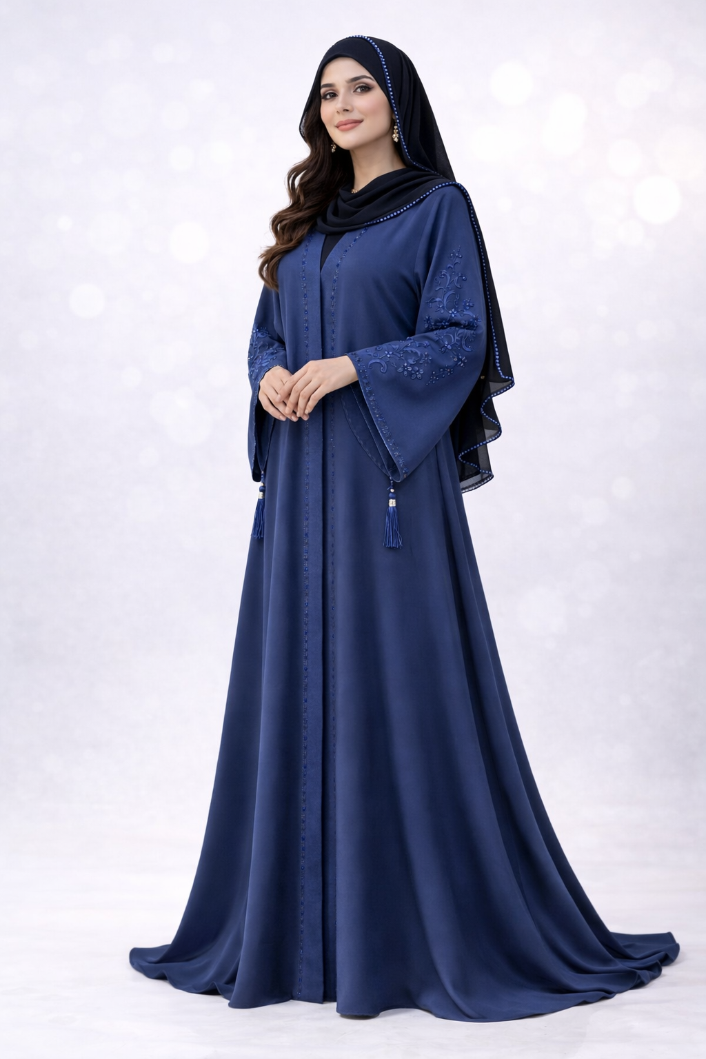 Lux Noir Azure Veil – Limited Edition Zoom Nida Abaya