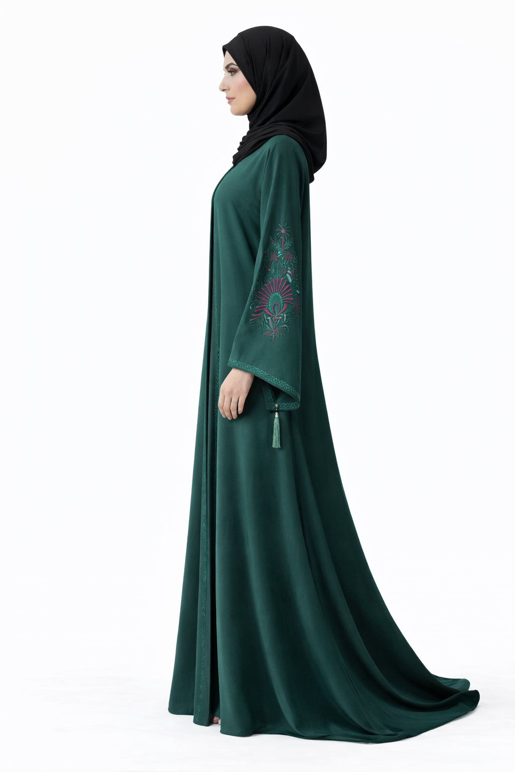 Lux Noir Émeraude Veil – Limited Edition Zoom Nida Abaya