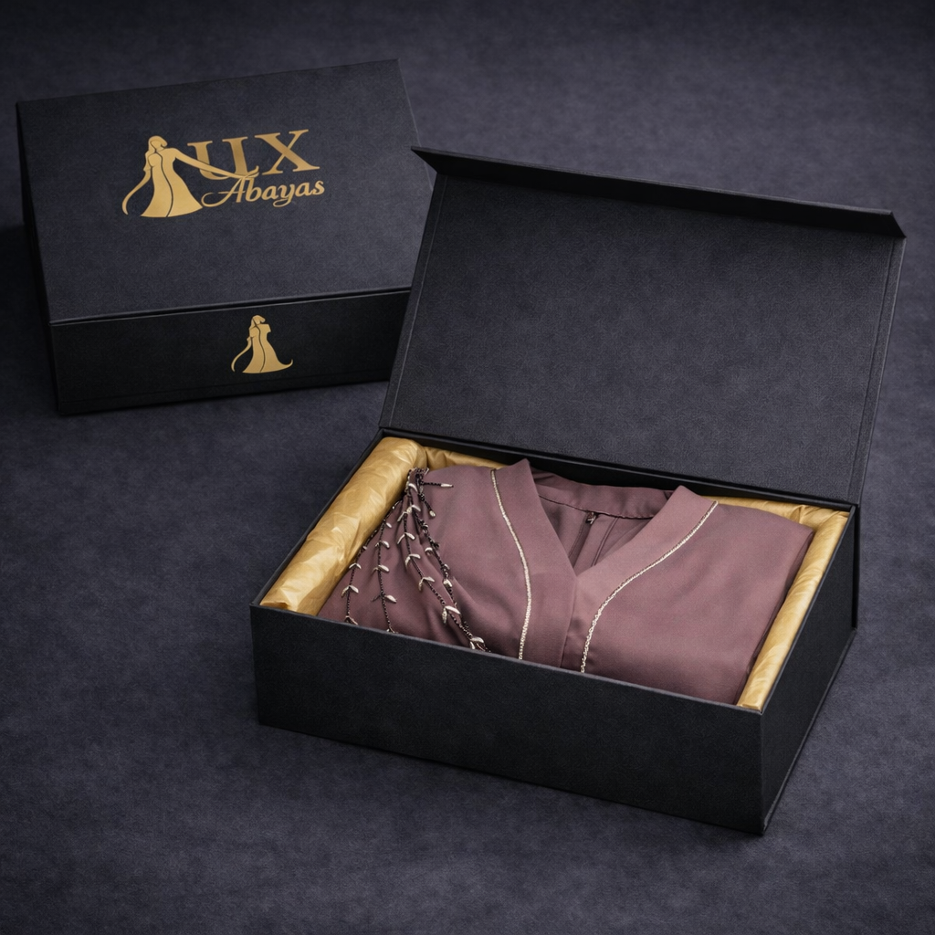 Lux Noire – Blush Cascade Abaya